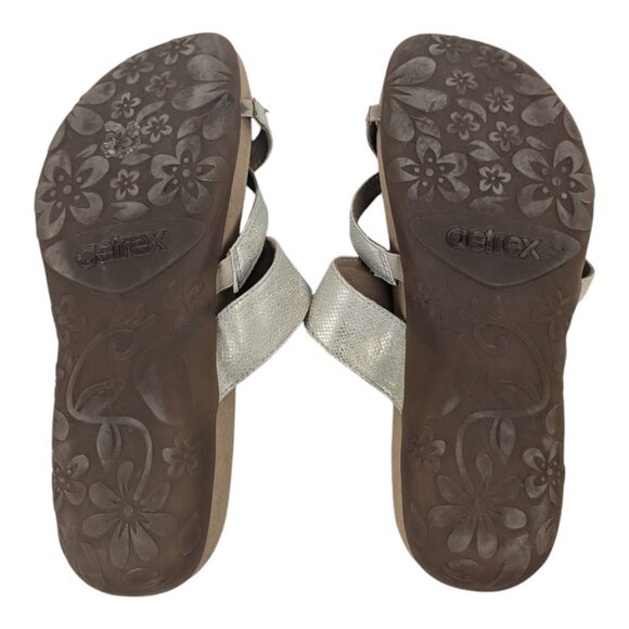 Aetrex Womens Izzy Sparkle Gold Slide Sandals Shoes 9 Medium (B,M) BHFO 4727 - Picture 4 of 6